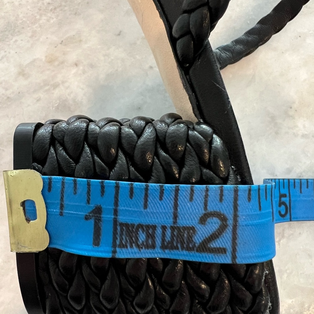 Saks Fifth Avenue Black Braided Strap Women's Sandals size 7.5 - Picture 10 of 13